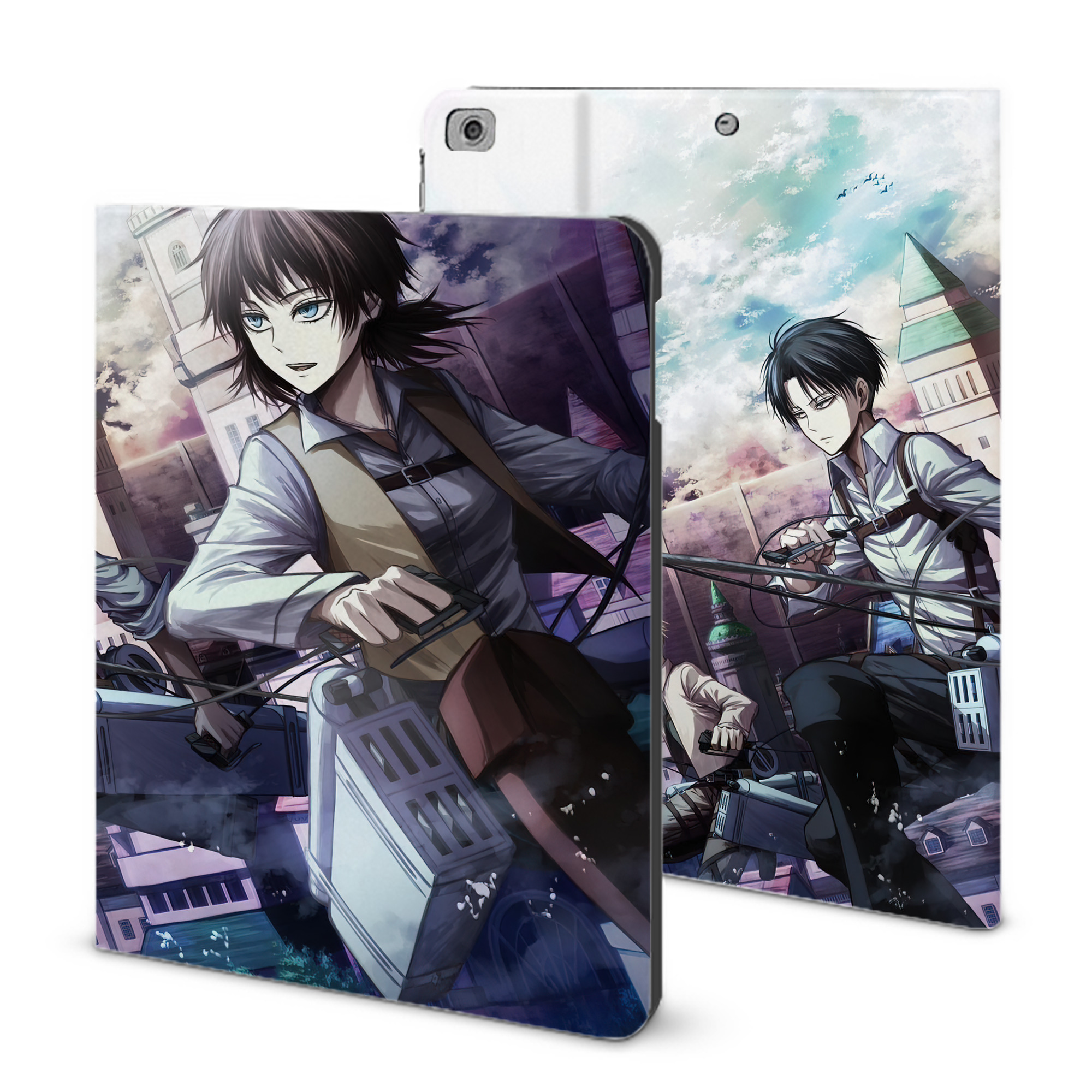 （画像用） 進撃の巨人 Attack on Titan IPad ケース ブック型 PUレザー TPU 耐衝撃 軽量 薄型 ペン収納なし 全面保護 IPad 各モデル対応
